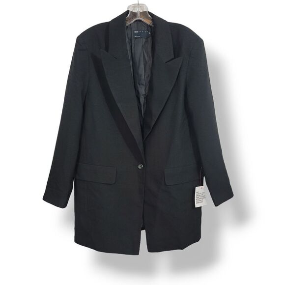 NEW ASOS DESIGN New Perfect Longline Shape Blazer in Black Size 12 - Picture 10 of 11